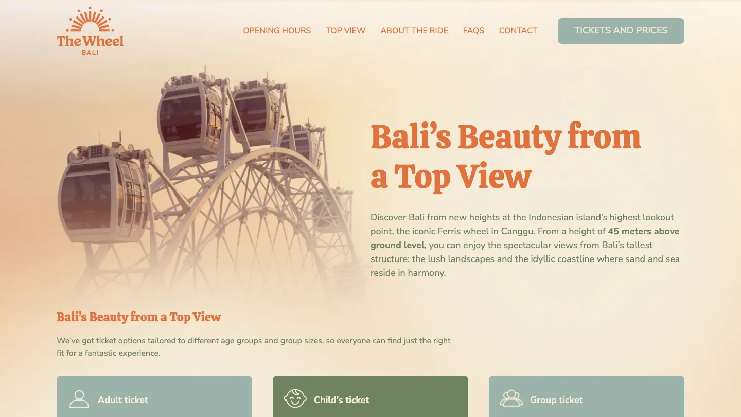 The Wheel Bali - Webbranding megbízásból